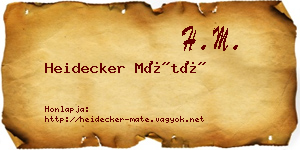 Heidecker Máté névjegykártya
