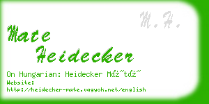 mate heidecker business card